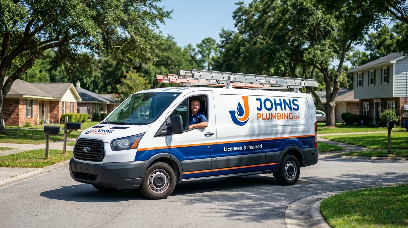 Johns Plumbing LLC service van in Girardville, PA