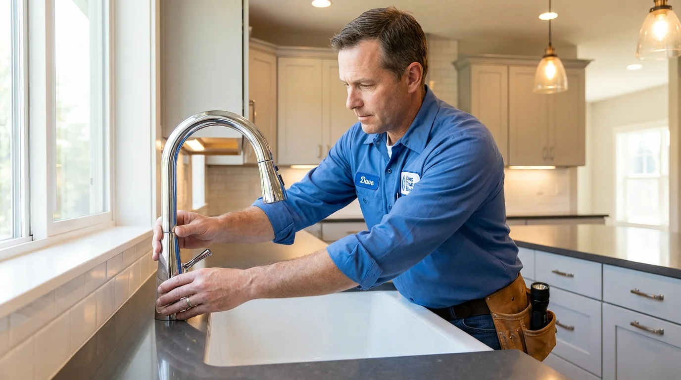 Kitchen faucet installation by Johns Plumbing LLC in Girardville